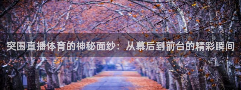 突围直播体育的神秘面纱：从幕后到前台的精彩瞬间