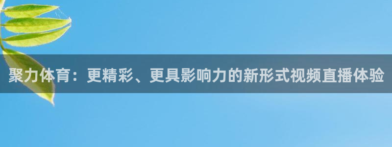 聚力体育：更精彩、更具影响力的新形式视频直播体验